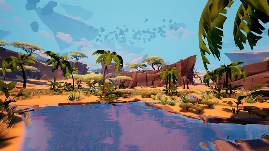 In-game screenshot, before and after