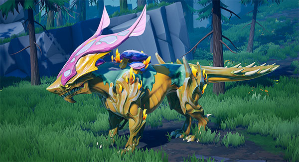 The evolution from Sporestruck Embermane (left) to Fenroar (right)