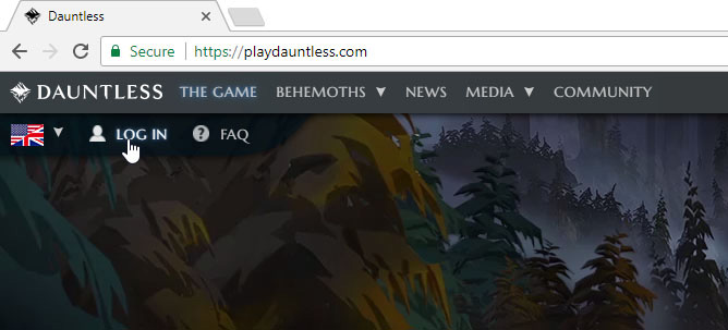 Log in to playdauntless.com