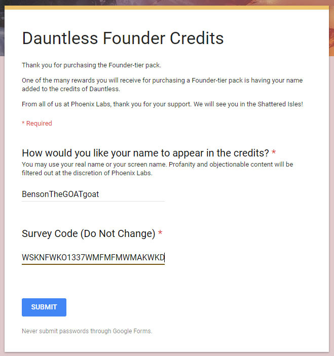 Fill out Registration form